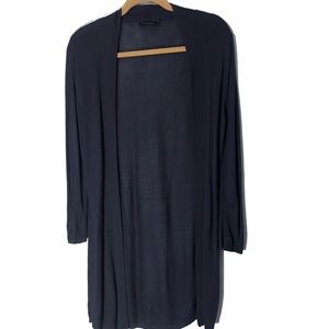Caroll Navy Long Open Front Cardigan